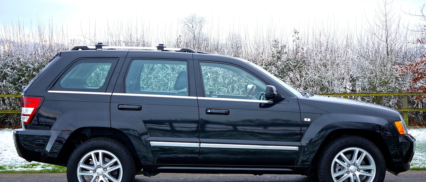 Black SUV on the road
